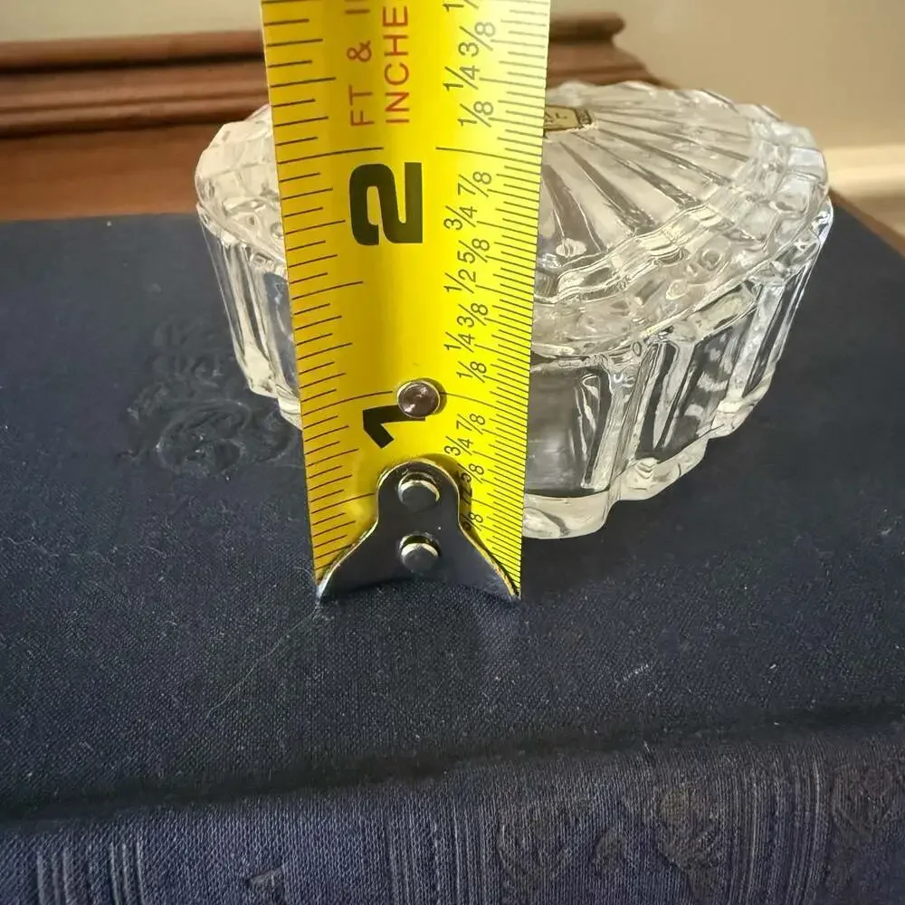 Vintage Zaječar Crystal Heart Shaped Trinket Jewelry Box